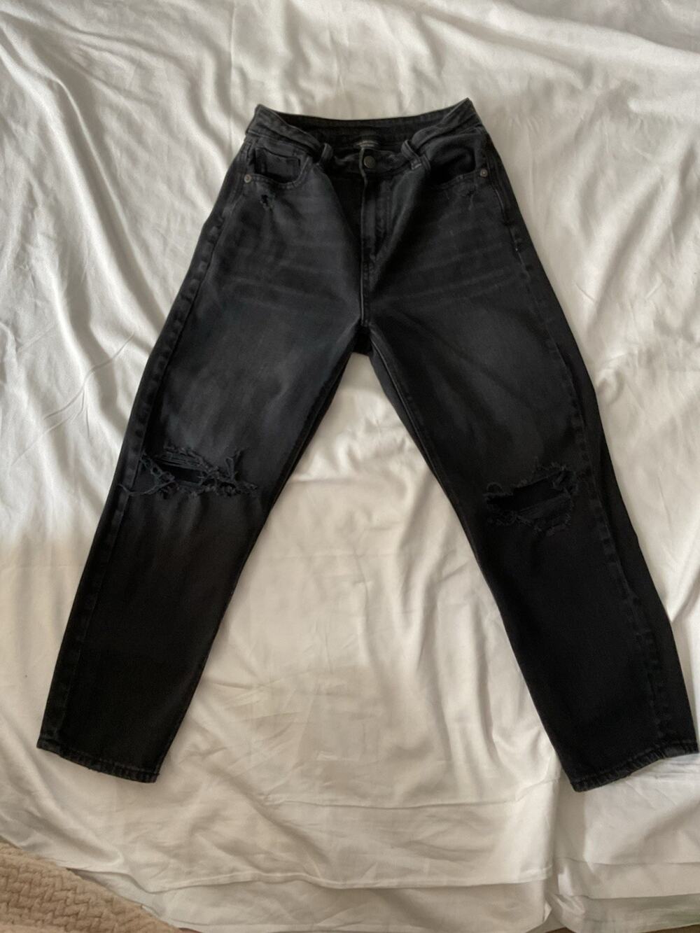 American Eagle Outfitters Women’s Skinny Jeans Black Dark Wash Stretch Mid-Rise